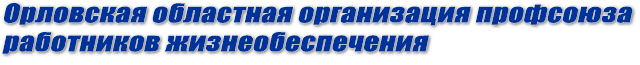 Орловская областная организация профсоюза работников жизнеобеспечения